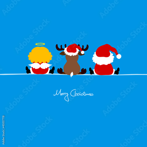 Santa, Angel & Reindeer Iceblue