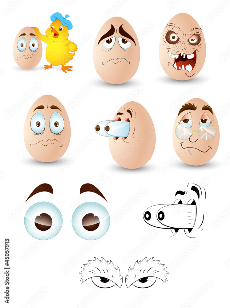 Fototapeta premium Cartoon Eggs Character