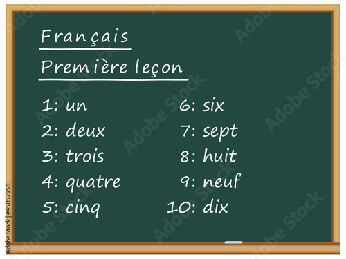 Tableau: français, première leçon