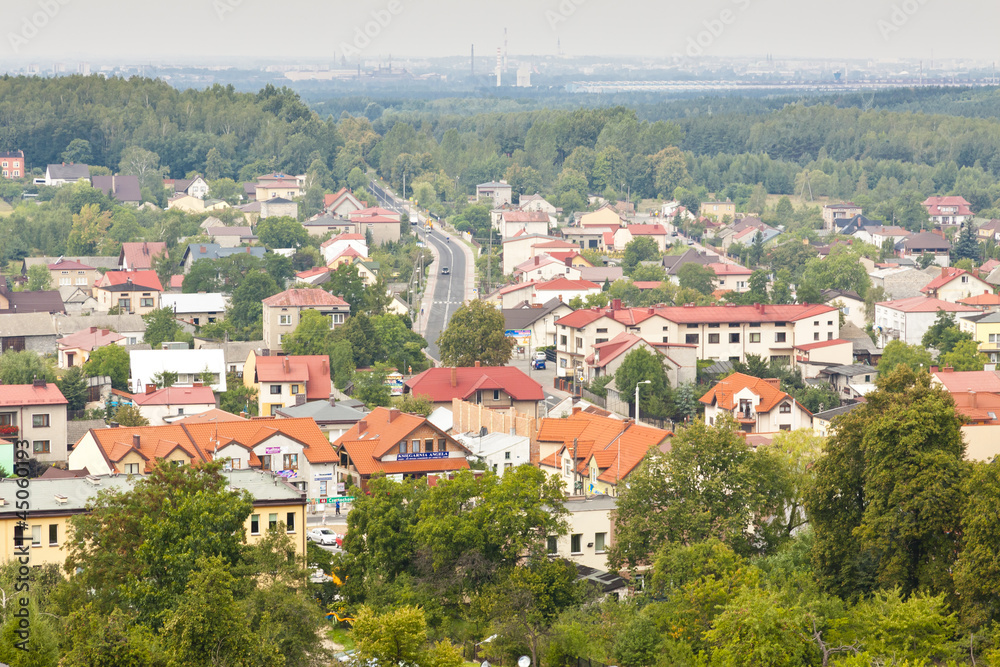 Olsztyn town view from castle. Poland
