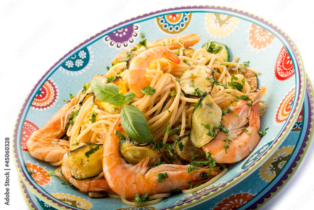 spaghetti with shrimp and zucchinis spaghetti with shrimp and zucchinis