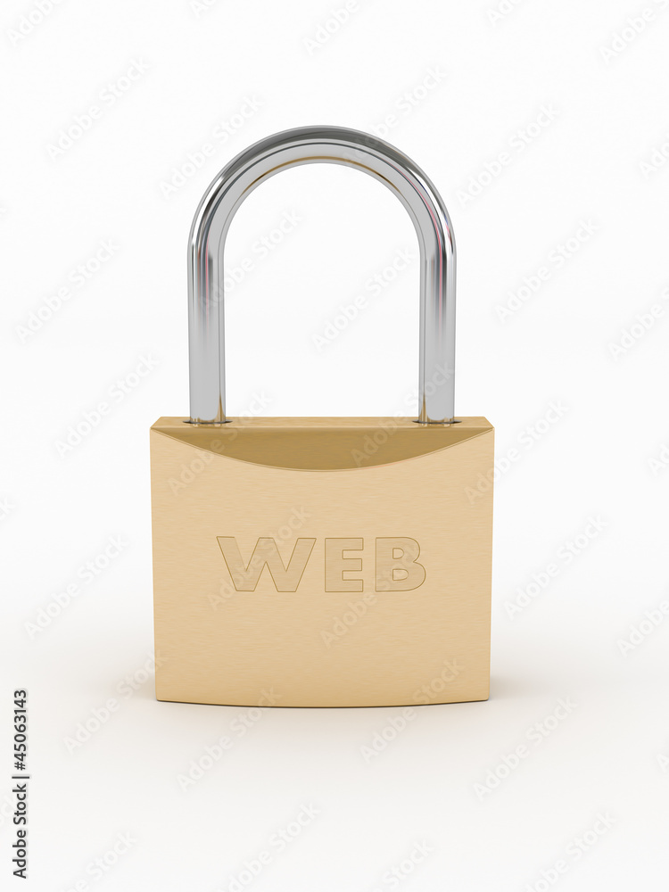 Padlock whit Web Stamp on White Background Padlock whit Web Stamp on White Background