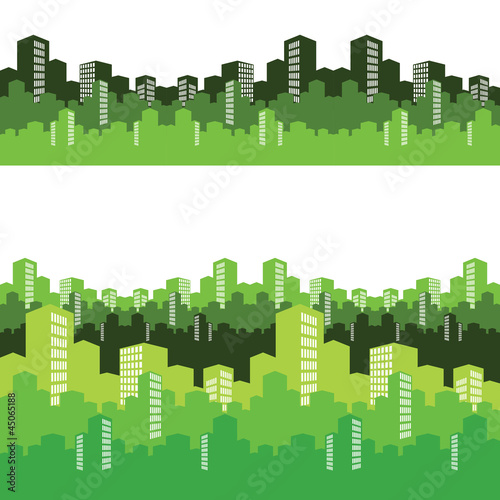 Green city, vector illustration, background