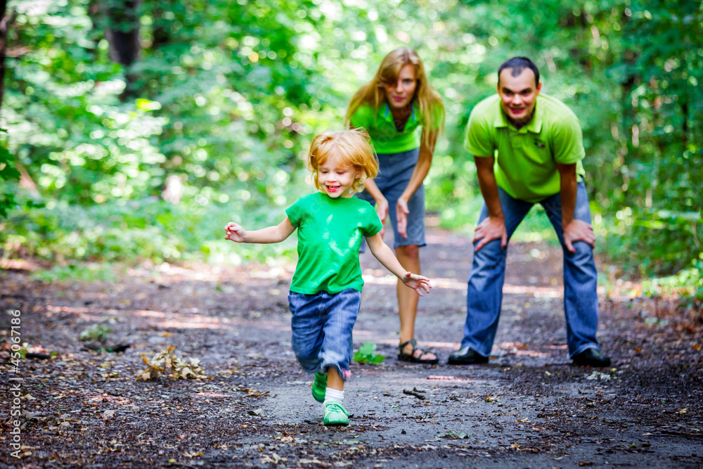 Portrait of Happy Family In Park Portrait of Happy Family In Park