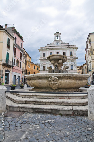 Fountain with the dragons. Civita Castellana. Lazio. Italy.
