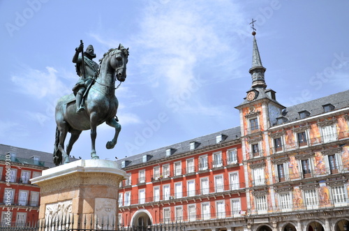Pomnik Filipa III na Plaza Mayor w Madrycie, Hiszpania