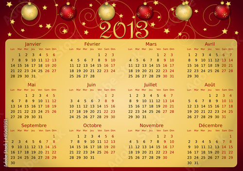 Calendrier 2013 simple - facilement éditable