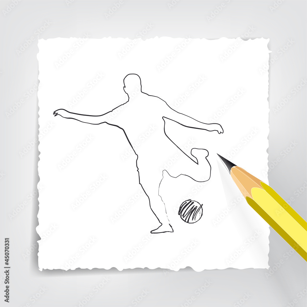 Zeichnung Fußballer Stock-Vektorgrafik | Adobe Stock
