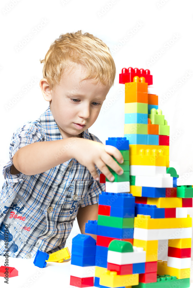 Child playing with toys