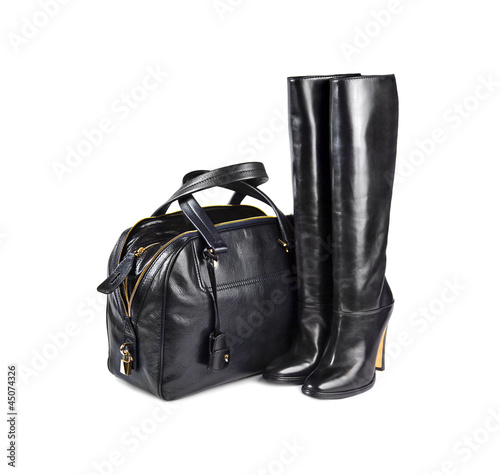 Black female bag&boots-1