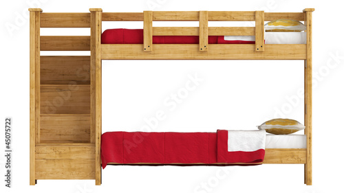 Wooden double bunk bed