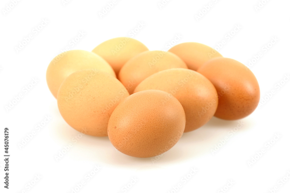 Fresh Eggs White Background