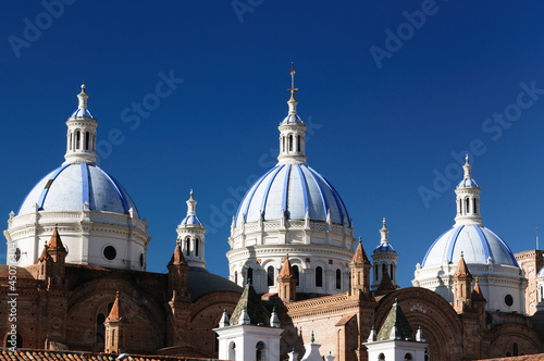 Ecuador, View on the Domed Cathedral in Cuenca city