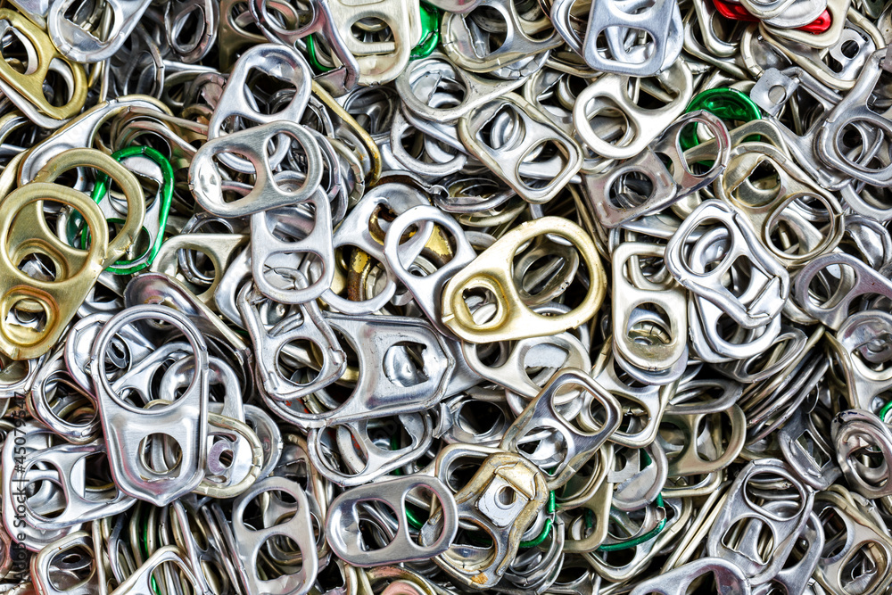 Closeup Plenty of ring-pulls Closeup Plenty of ring-pulls