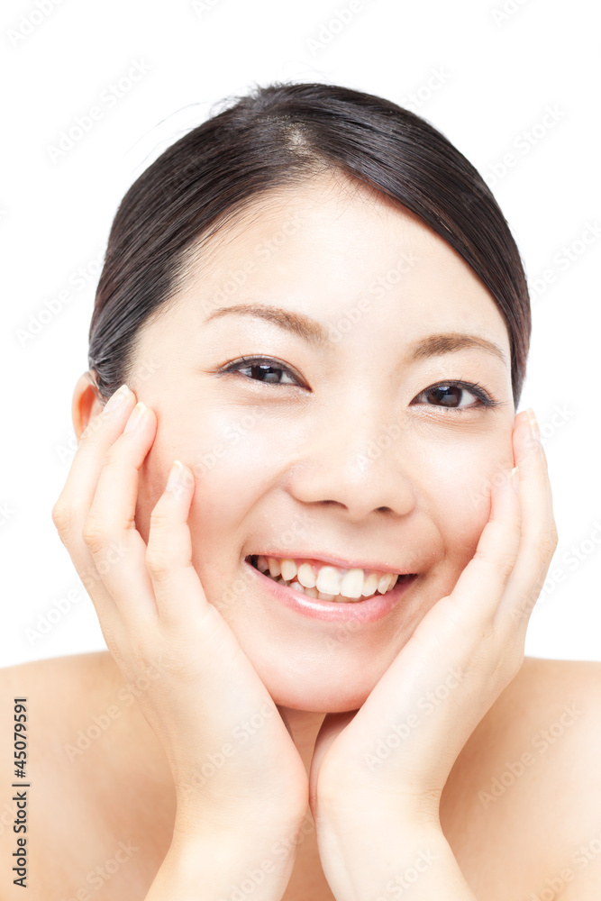 Beautiful young woman on white background. Portrait of asian. Beautiful young woman on white background. Portrait of asian.