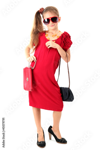 Cute little girl in her mot...
