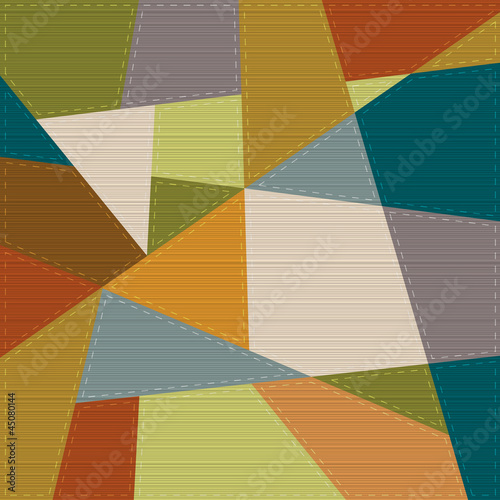 Retro geometric background in patchwork style