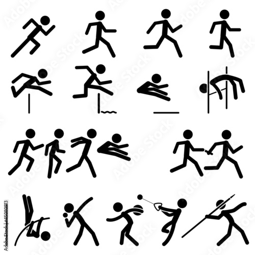 Sport Pictogram Icon Set 02 Track & Field