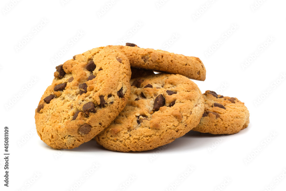 Chocolate Chip Cookie isolated on white Chocolate Chip Cookie isolated on white