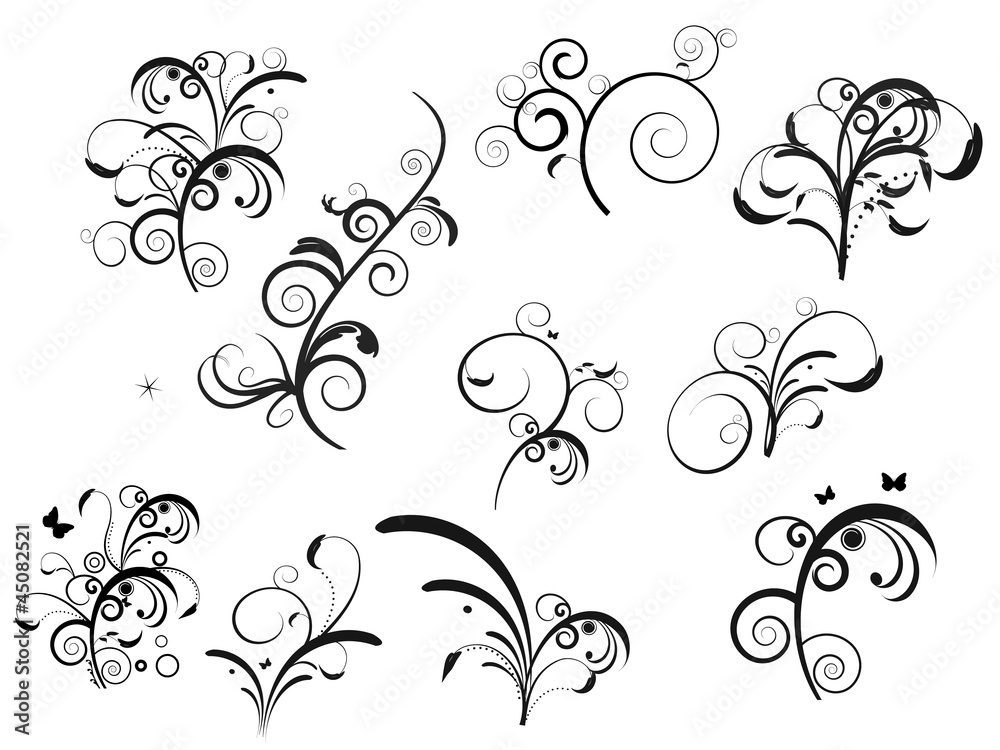 Set of floral designs Set of floral designs