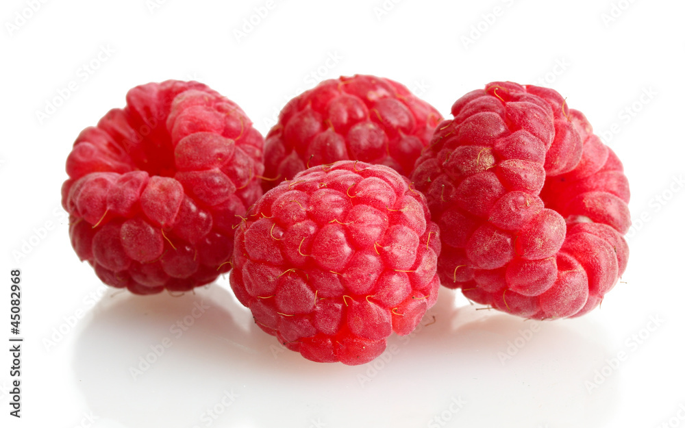 ripe raspberries isolated on white ripe raspberries isolated on white
