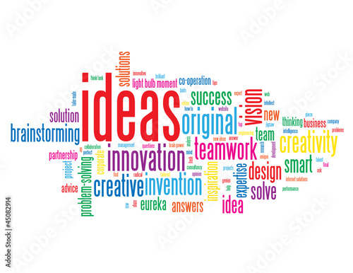 "IDEAS" Tag Cloud (innovation solutions problem solving smart)