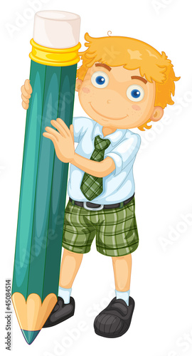a boy with pencil
