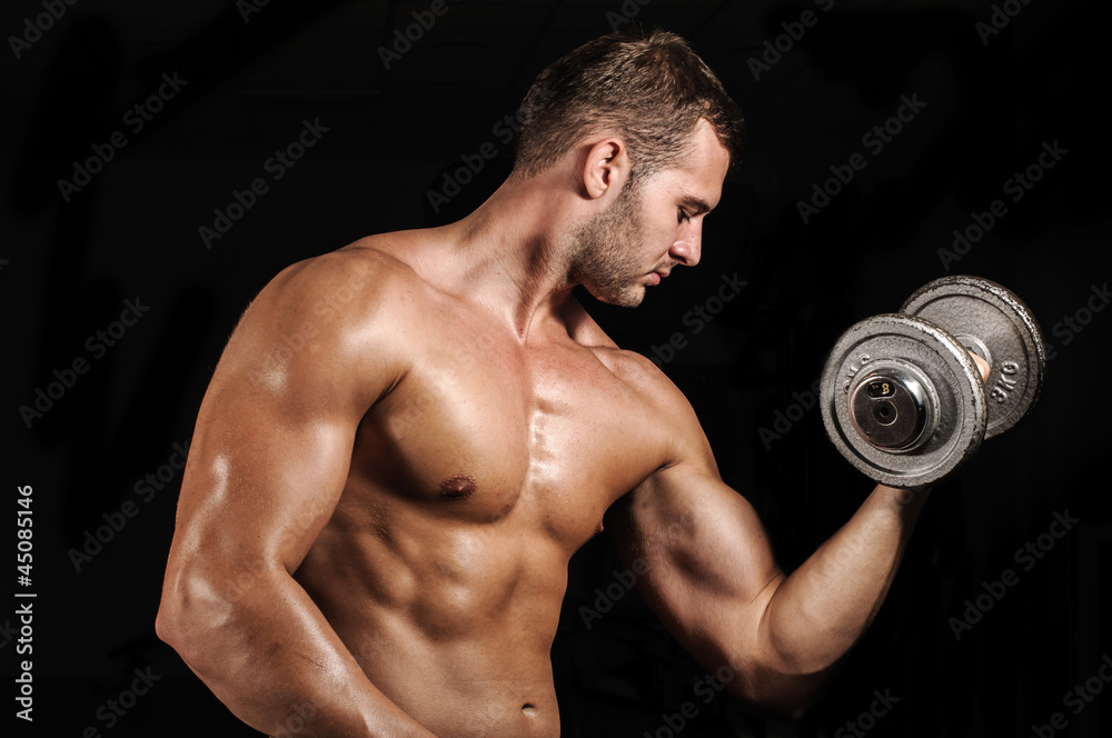 Gym training workout - biceps curl Gym training workout - biceps curl