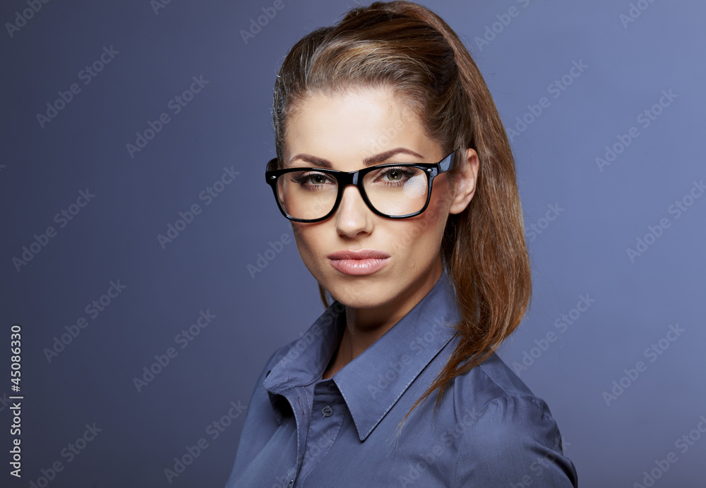 business woman in glasses