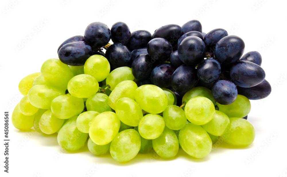 Ripe dark and green grapes isolated Ripe dark and green grapes isolated