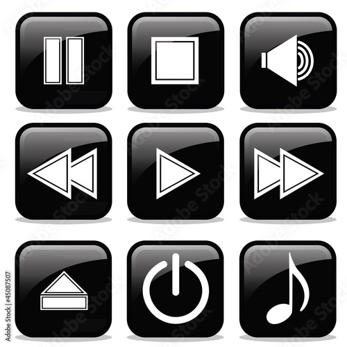 Collection of Media Player glossy buttons