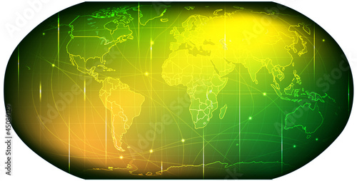 Leuchtende Weltkarte