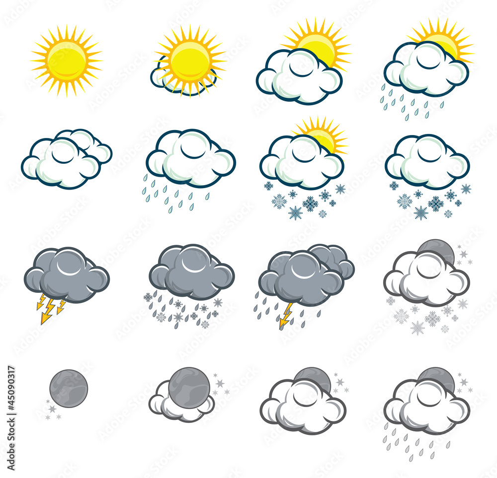 Set of weather icons Set of weather icons