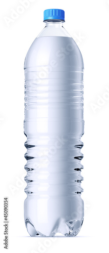 1.5 liter plastic bottle of water. Isolated on white.