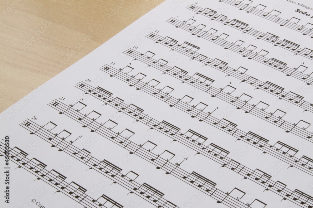 Fototapeta premium Musiknoten Notenblatt