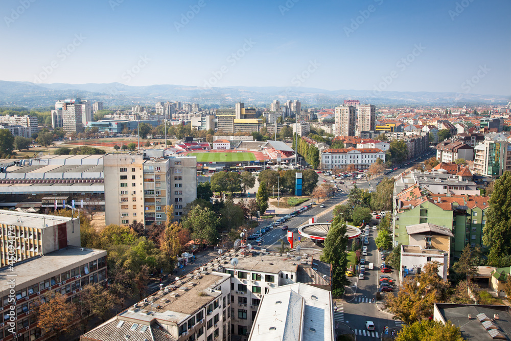 Panoramic view of Novi Sad,  Serbia