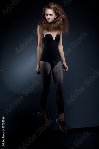 Beauty fashion woman body over black background