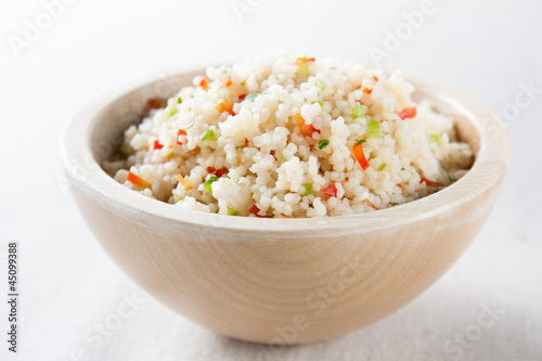 Bowl with cous cous salad