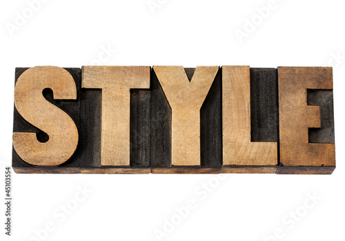 Style word in wood type