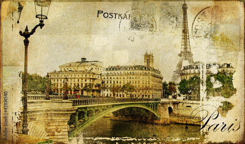 memories about Paris - vintage background #45104540