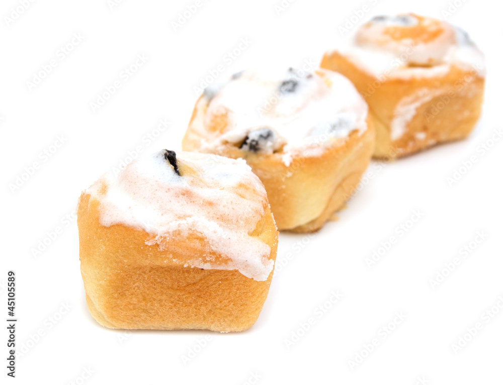 sweet cake on white background