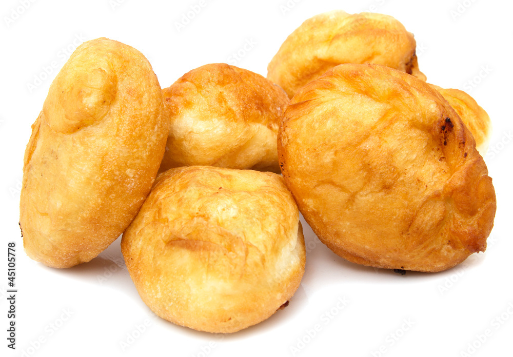 fried pies with meat on a white background