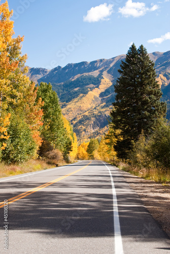 High road in Colorado Fall