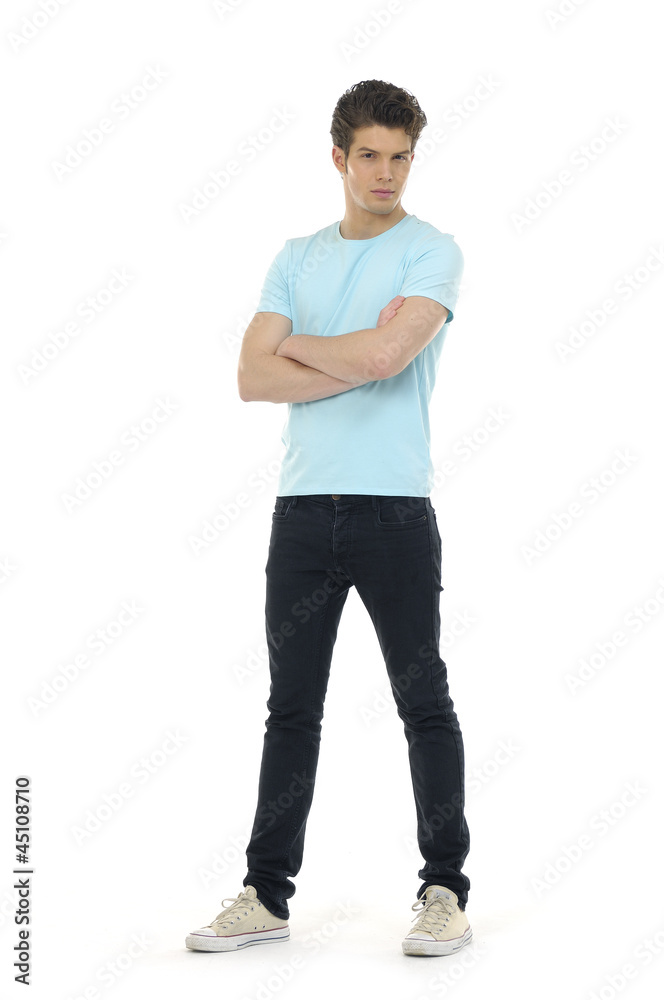 young casual man full body in a white young casual man full body in a white