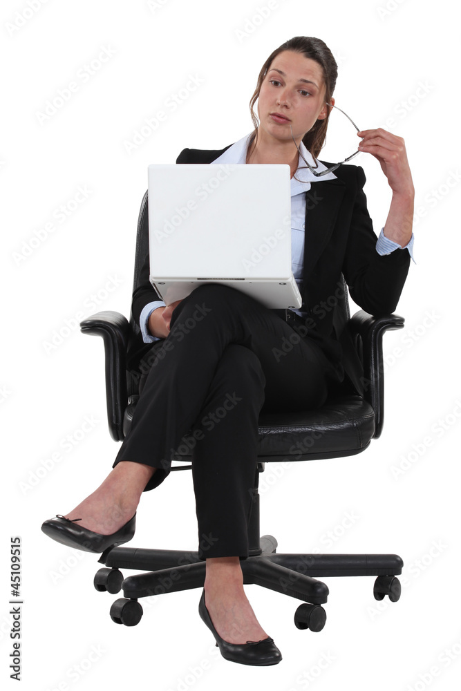 A bored businesswoman. A bored businesswoman.