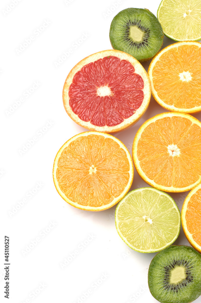 Sliced citrus fruit collection Sliced citrus fruit collection