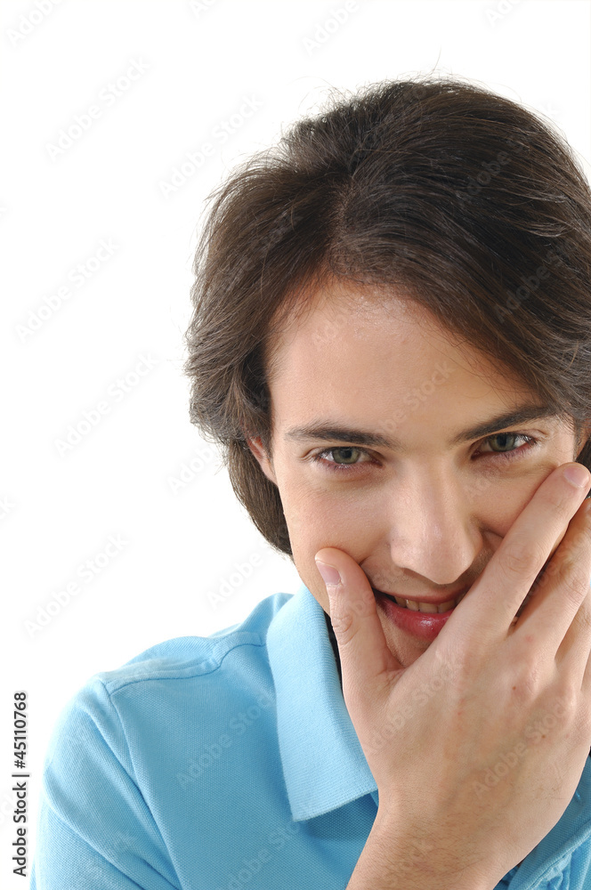 Close up studio picture of a young man, Close up studio picture of a young man,