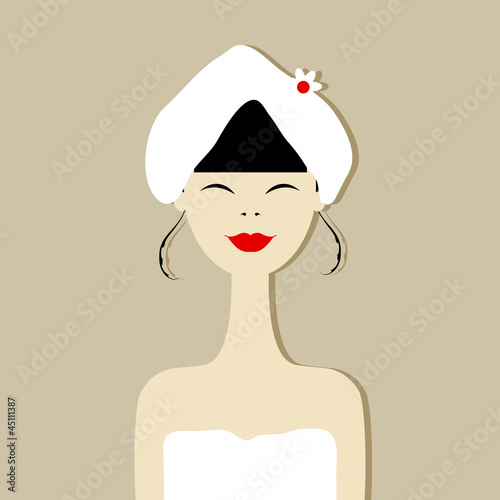 Pretty woman portrait, spa salon