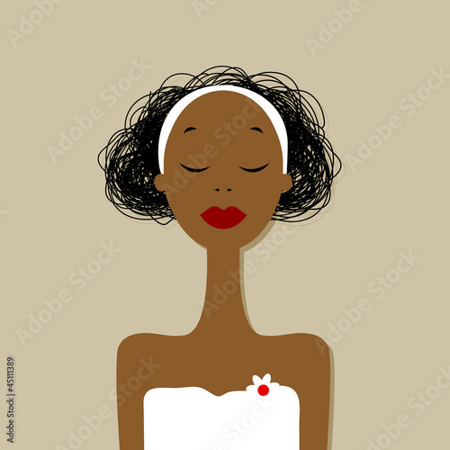 Pretty woman portrait, spa salon