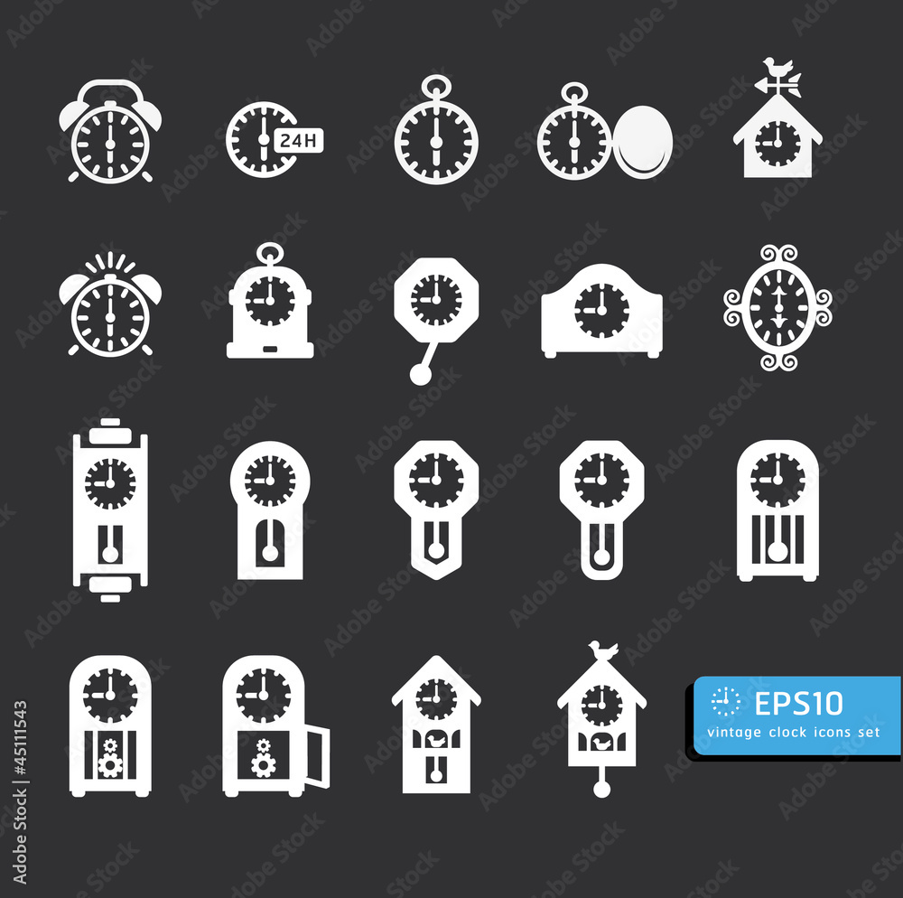 clocks icon set vector clocks icon set vector